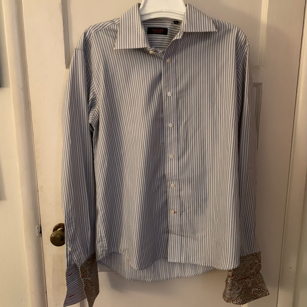 TAKUMI Japan Blue Striped Dress Shirt